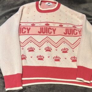Juicy Couture Pink and Cream Knit Pullover